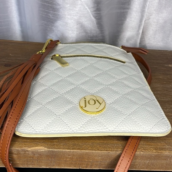 Joy Ivory Leather Quilted Crossbody Purse - Picture 9 of 9